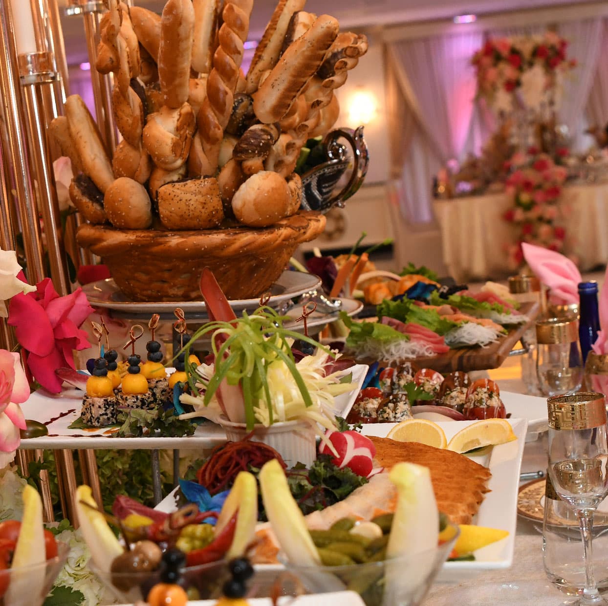 food on a table at an event